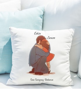 Kişiye Özel Seni Seviyorum Babacım Yastığı Baba-Kız
