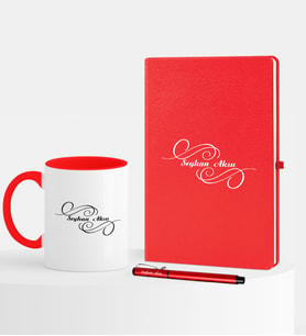 BK Gift Kişiye Özel İsimli Kırmızı Defter Kalem Kupa Seti - 3