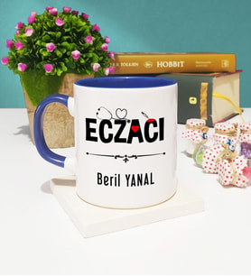 Eczacı Tasarımlı Kişiye Özel Eczacı Kupa Bardak Lacivert