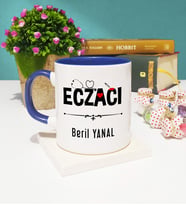 Eczacı Tasarımlı Kişiye Özel Eczacı Kupa Bardak Lacivert