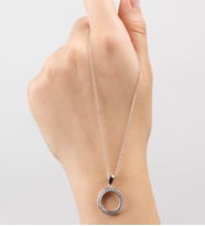 Mode Silver Taşlı gümüş halka kolye