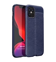 Microsonic Apple iPhone 12 Pro Kılıf Deri Dokulu Silikon Lacivert