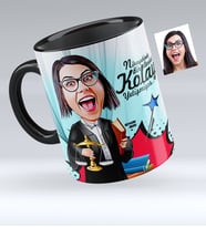 BK Gift Kişiye Özel Bayan Avukat Karikatürlü Siyah Kupa Bardak  2
