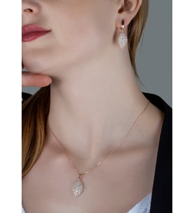 Gümüş Zirkon Taşlı Abiye Arpa Model Tasarım Set