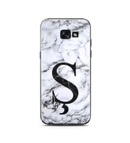 Samsung A5 (2015) Beyaz Mermer Harf Tasarımlı Telefon Kılıfı Ş-Harfi 