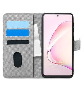 Microsonic Samsung Galaxy Note 10 Lite Kılıf Fabric Book Wallet Gri