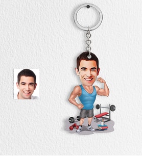BK Gift Kişiye Özel Bay Sporcu Karikatür Anahtarlık