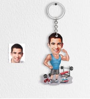 BK Gift Kişiye Özel Bay Sporcu Karikatür Anahtarlık