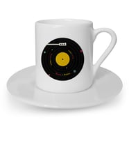 BK Gift Kişiye Özel Retro Record Tasarımlı Türk Kahvesi Fincanı  1