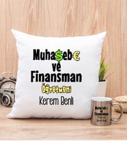 Muhasebe ve Finansman Öğretmeni Yastık ve Silver Kupa Bardak