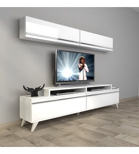 Decoraktiv Ekoflex 5 Mdf Retro Tv Ünitesi Tv Sehpası (Beyaz)