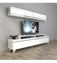 Decoraktiv Ekoflex 5 Mdf Retro Tv Ünitesi Tv Sehpası (Beyaz)