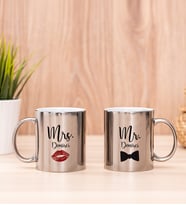 Mr Mrs Tasarımlı İkili Silver Kupa Bardak