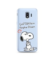 Snoopy Tasarımlı Süper Şeffaf Silikon Telefon Kılıfı Samsung J2 Pro (2018)