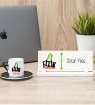 Fizik Mühendisi Siyah Türk Kahvesi Fincanı Ve Masa İsimliği Hediye Seti