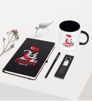 BK Gift Kişiye Özel Bugün Günlerden Öğretmen Temalı Siyah Defter Kalem Anahtarlık Kupa Seti - 2