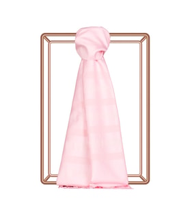 İpekevi Şeker Pembe Mono Panjur İpek Şal