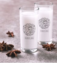 BK Gift Kişiye Özel Renkli Baskılı Mutlu Yıllar İkili Rakı Bardağı Seti-1 (Beyaz)