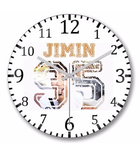 Bts Jimin   Duvar Saati    Bombeli Gercek Cam