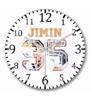 Bts Jimin   Duvar Saati    Bombeli Gercek Cam