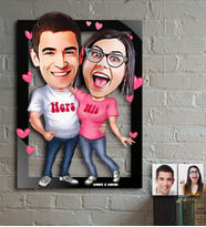 BK Gift Kişiye Özel Sevgililer Karikatür Ahşap Tablo - 5