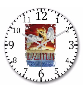 Led Zeppelin Duvar Saati Bombeli Gercek Cam
