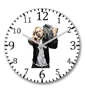 Eminem Duvar Saati Bombeli Gercek Cam