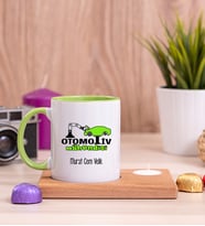 Otomotiv Mühendisi Ahşap Altlıklı Mumlu Yeşil Kupa Bardak