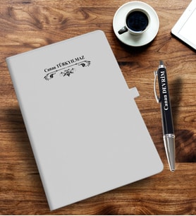 Kişiye Özel Desen Baskılı İsme Özel Defter ve Kalem