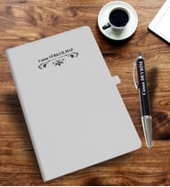 Kişiye Özel Desen Baskılı İsme Özel Defter ve Kalem