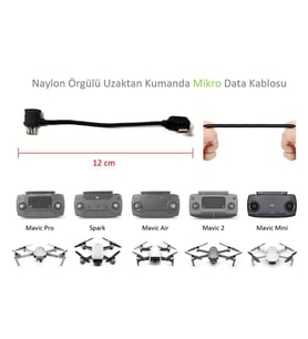 DJI Mavic Pro Uzaktan Kumanda İçin Mikro Data Veri Kablosu Naylon Örgülü 