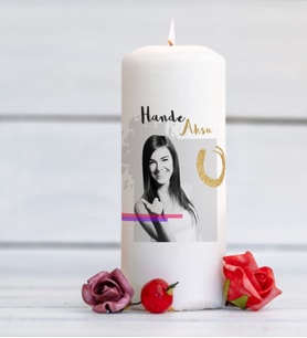 BK Gift Kişiye Özel İsimli Fotoğraflı Mum - 5
