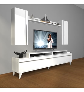 Decoraktiv Ekoflex 7 Mdf Retro Tv Ünitesi Tv Sehpası (Beyaz)