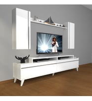 Decoraktiv Ekoflex 7 Mdf Retro Tv Ünitesi Tv Sehpası (Beyaz)