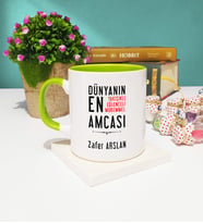 Amca Tasarımlı Kişiye Özel Amca Kupa Bardak Yeşil