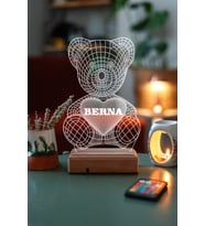 Sevgiliye Hediye 3D Ayıcık Masaüstü Led Lamba