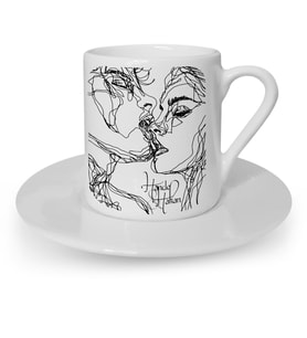 BK Gift Kişiye Özel Two Lovers Tasarımlı Türk Kahvesi Fincanı  1