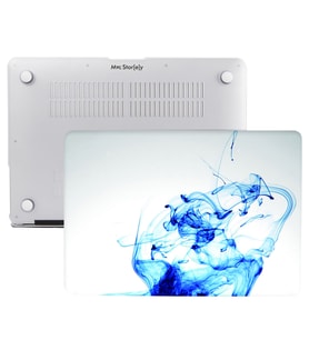 MacBook Air Kılıf HardCase A1369 A1466 ile Uyumlu Koruyucu Kılıf Paint01NL (Beyaz-İndigo)