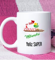 Mesajlı Ziraat Mühendisi Tasarımlı Kişiye Özel Hediye Ziraat Mühendisi Kupa Bardak