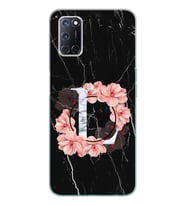 Mermer Çiçekli Harf Tasarım Süper Şeffaf Silikon Telefon Kılıfı Oppo A52-A72 L-H