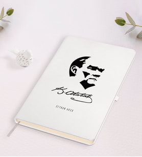 BK Gift Kişiye Özel Atatürk Temalı Beyaz Defter-24