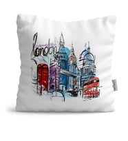 BK Gift Kişiye Özel London Tasarımlı Beyaz  Yastık  4