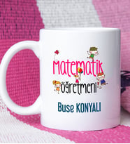 Matematik Öğretmeni Tasarımlı Kişiye Özel Matematik Öğretmeni Kupa Bardak