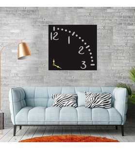 Kare Dekoratif Temalı Duvar Saati