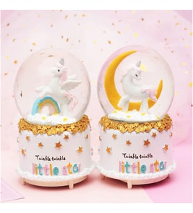 Unicorn Işıklı ,  Müzikli Kar Küresi Büyük Boy