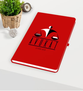 BK Gift Kişiye Özel Avukat Temalı Kırmızı Defter - 4