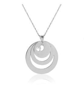 Söğütlü Silver el ayak izi halkalı kolye