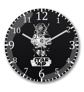 Star Wars2 Duvar Saati Bombeli Gercek Cam