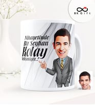 BK Gift Kişiye Özel Kolay Yetişmiyor Karikatür Beyaz Kupa Bardak 6, Sevgiliye Hediye, Arkadaşa Hediye
