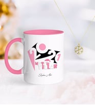 BK Gift Kişiye Özel 2024 Mutlu Yıllar Pembe Kupa ve Kar Tanesi Kolye-13 (Model 1)
